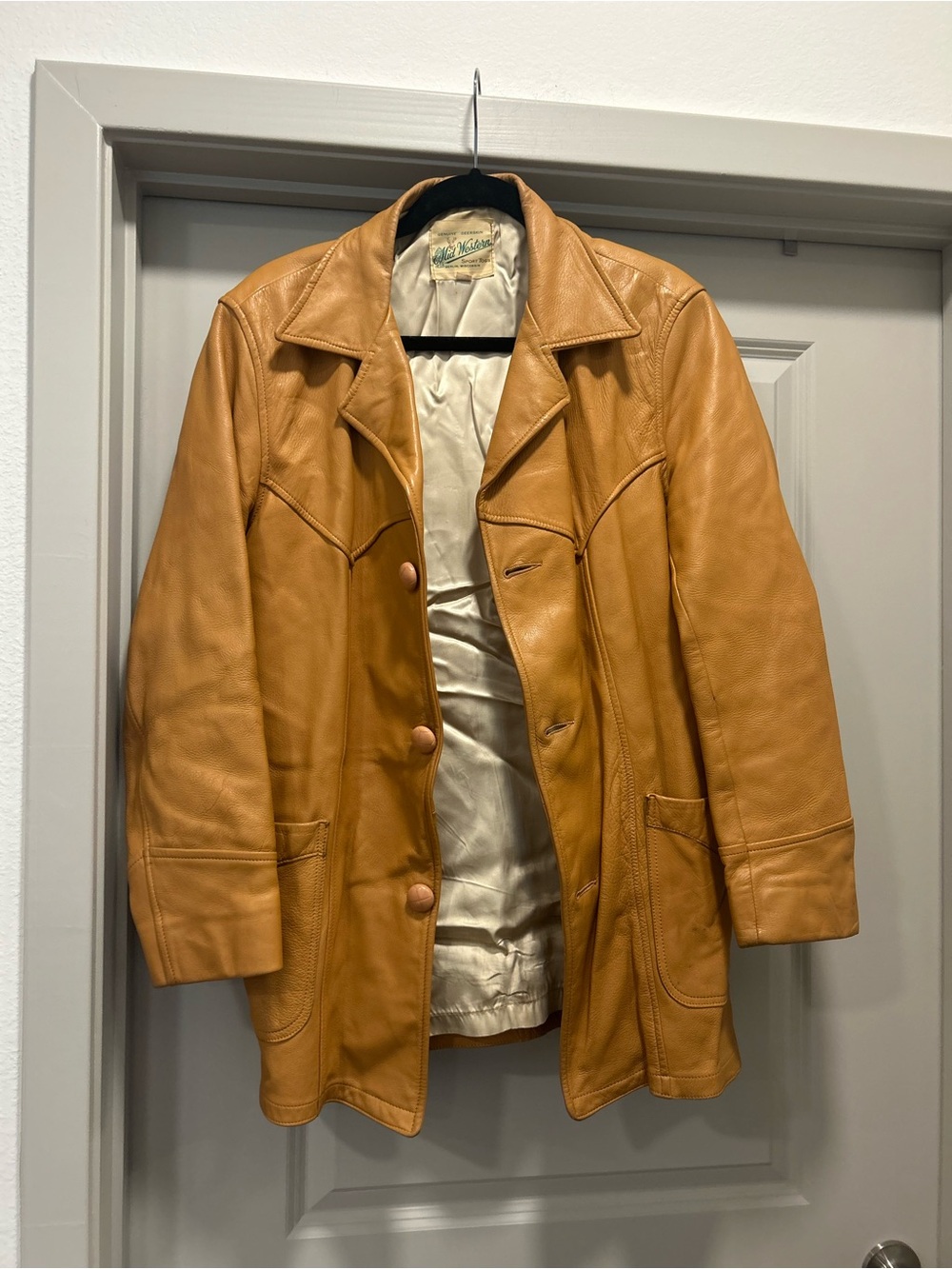 Vintage Deerskin Tan Leather Coat